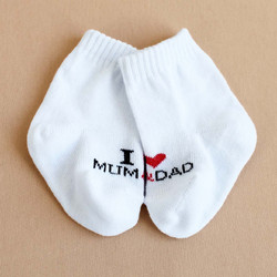 Шкарпетки для немовлят з надписом I love mum and dad, 10