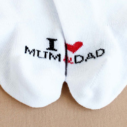 Дитячі шкарпетки з надписом I love mum and dad, 12