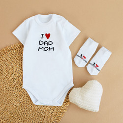 Боді з шкарпетками I love mum and dad