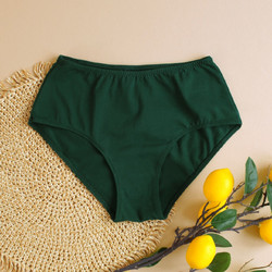 Труси жіночі з високою посадкою темно-зелені