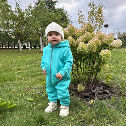 Ромпер дитячий з капюшоном блакитний